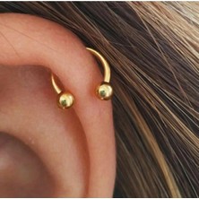 Kazan Hobi Çelik Gold Yarım Ay Piercing, Altın Kaplama