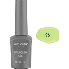 Kazan Hobi Alıx Avıen Limon Yeşili Kalıcı Oje 96-Yoğun Renk Veren Jel Oje 12 Ml-Nail Uv Gel Polish 96