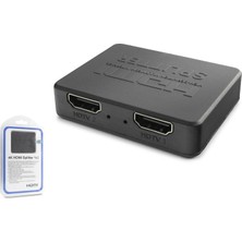 Gees Global Metal HDMI Splitter 4K 1 In 2 Out + USB Güç Kablosu Siyah