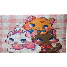 Glipet Amerikan Servis Mama ve Su Kabı Paspası 60X45- Kawaii Cat