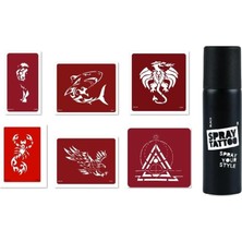 Kazan Hobi Shark Dragon Spray Tattoo Geçici Sprey Dövme Seti
