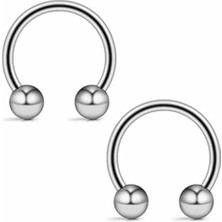 Kazan Hobi 316L Cerrahi Çelik 2'li Set 6mm Top Uçlu Altın Renk Septum Piercing