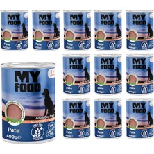 Kazan Hobi Myfood Yetişkin Köpek Somonlu Pate 400 gr x 12 Adet