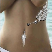 Kazan Hobi Çelik Sallantılı Göbek Piercingu, Gümüş, Unisex
