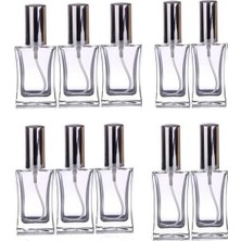 Kazan Hobi Paradise 10 Adet 50 ml Cam Yeniden Doldurulabilir Sprey Kolonya Boş Parfüm Şişe Renk Kapaklı, Tek Ebat, CA50GÜ10S, Gümüş, Kadın