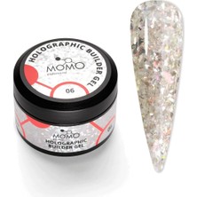 Kazan Hobi Holographic Builder Gel, Nail Art Için Protez Tırnak Jeli No.06, Glitter Turuncu Simli, 10 gr
