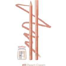Kazan Hobi Clıo Kremsi Formüle Sahip Dudak Kalemi ve Kalemtıraş Seti Velvet Lip Pencil Set 11 Peach Cream