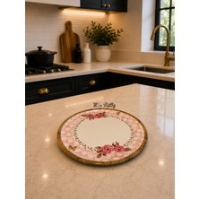 Miss Betty Rosadora Ahşap Yuvarlak Servis Tepsisi 30 cm