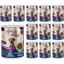 Kazan Hobi How Meow Yavru Köpek Biftekli ve Jöleli Konserve Mama 400 gr x 12 Adet