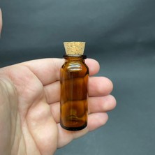 Kazan Hobi 15 ml Amber Mantar Tıpalı Cam Şişe, Kahverengi Mantar Tıpalı Cam Şişe 15 cc x 10 Adet