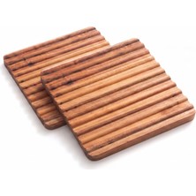 Kazan Hobi Ironwood Gourmet Sedona Trivet, 2'li Set Akasya Ahşap Sıcak Bulaşıklık