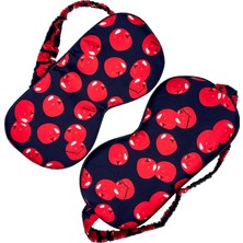 Kazan Hobi Icon SILK%100 Saf Ipek Uyku Maskesi Göz Bandı (Kiraz Desenli)