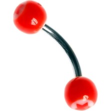 Kazan Hobi Rouge Moulin Curved Barbel 316 L Bioplast Piercing TDGR00868, Kırmızı