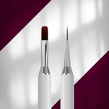 Kazan Hobi Staleks Exclusive Çift Uçlu Sentetik Nail Art Jel Liner Fırçası 11-12MM Manyetik Kapaklı Nbx-06/11