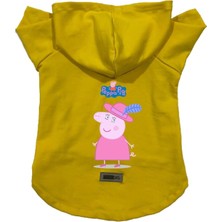 Kazan Hobi Kapişonlu Polar Sweatshirt Köpek ve Kedi Kıyafeti & Elbisesi Sarı Peppa Pig M