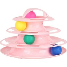 Kazan Hobi Miapet Tower Of Tracks 4 Katlı Yuvarlak Kedi Oyuncağı 24 x 13 cm Pembe