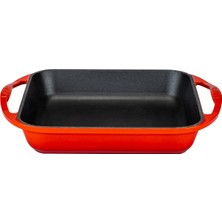 Kazan Hobi Lava Döküm Kızartma Tavası, Kare, 26X26 Cm, Kırmızı