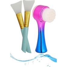 Kazan Hobi Buffer Çift Işlevli Yüz Temizleme Peeling Etkili Gözenek Temizleyici Alet +Maske Fırçası Bakım Seti