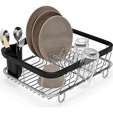 Kazan Hobi Umbra Multi-Use Dish Rack Black Sinkin Çok Fonksiyonlu Tabak Standı Siyah/nikel, Metal, Büyük