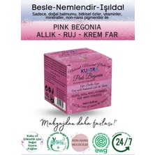 Kazan Hobi Pink Begonia Doğal Içerikli Nemlendirici - Antioksidan Işıltı Veren Balm (Ruj - Allık - Göz Farı) 7ml