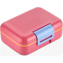 Kazan Hobi Promosyonca 2 Katlı Bento Öğle Yemeği Kutusu, 1.6 Litre, 3 Bölmeli, Bpa Içermeyen Pp Plastik, Çatal Bıçak Kaşık Hediyeli (Pembe)