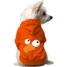 Kazan Hobi Kedi ve Köpek Kıyafeti & Elbisesi Turuncu Hoodie Kuş M