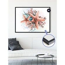 Kazan Hobi Postermanya (PSTER21185) Pembe Deniz Yıldızları Hayvan Çerçeveli Tablo - Çerçeveli Poster 30 x 40