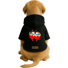 Kazan Hobi Baskılı Içi Polarlı Köpek ve Kedi Kıyafeti & Elbisesi - Siyah Renk Kapüşonlu Hoodie BC8A5 5xl