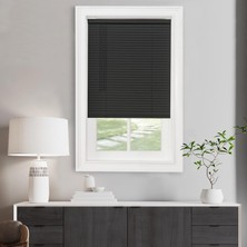 Kazan Hobi Akülü Işık Filtreleme Mini Stor Perde - 92 cm Genişlik, 100 cm Uzunluk, 2,54 cm Çıta Boyutu - Siyah - Akülü Gıı Morningstar Yatay Pencere Panjurları Achim Home Decor'dan