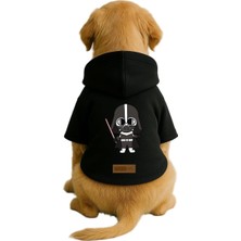 Kazan Hobi Baskılı Içi Polarlı Köpek ve Kedi Kıyafeti & Elbisesi - Siyah Renk Kapüşonlu Hoodie BFE3A 6xl