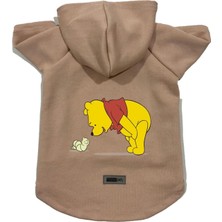 Kazan Hobi Kapişonlu Polar Sweatshirt Köpek ve Kedi Kıyafeti & Elbisesi Bej Winnie The Pooh M