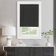 Kazan Hobi Akülü Işık Filtreleme Mini Stor Perde - 76 cm Uzunluk, 150 cm Yükseklik, 2,5 cm Çıta Boyutu - Siyah - Akülü Gıı Morningstar Yatay Pencere Panjurları Achim Home Decor Tarafından