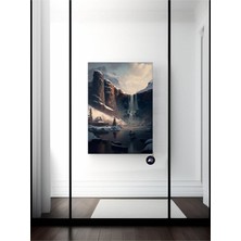 Kazan Hobi Postermanya (PSTER20844) Soğuk Nordik Şelalesi Iskandinav Tarzı Kanvas Tablo 21 x 30