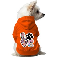 Kazan Hobi Kedi ve Köpek Kıyafeti & Elbisesi Turuncu Hoodie Love M