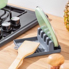 Kazan Hobi Porsima Org-85 Kaşık ve Kapak Tutucu - Kapak Standı Kaşık Kepçe Altlığı Düzenleyici Organizer - Antrasit