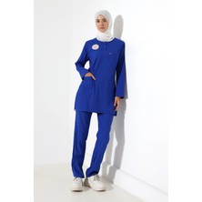 Bilenn Tekstil Soft Likralı Tesettür Forma Takım Iki Çıtçıt Dazzlıng Blue