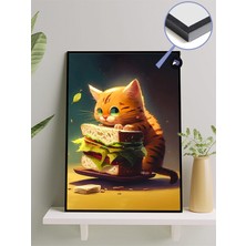 Kazan Hobi Postermanya (PSTER377) Cute Cat Kedi Manga Anime Çerçeveli Tablo - Çerçeveli Poster 21 x 30