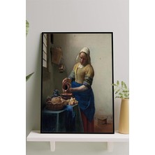 Kazan Hobi Postermanya (PSTER14752) The Milkmaid - Johannes Vermeer Sanatsal Çerçeveli Tablo 40 x 50