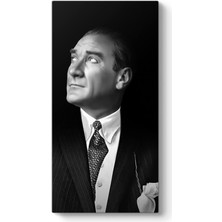 Kazan Hobi Tabloshop Siyah Beyaz Atatürk Portresi Kanvas Tablo 30 x 60