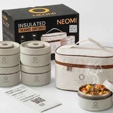 Kazan Hobi 4'lü Lunch Box Isı Yalıtımlı Yemek Termosu Seti Paslanmaz Çelik Çantalı 304 Çelik Tse Belgeli
