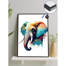 Kazan Hobi Postermanya (PSTER861) Soyut Doğa Fil Hayvan Çerçeveli Tablo - Çerçeveli Poster 21 x 30