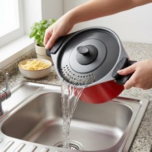 Kazan Hobi Papilla Redio Akıllı Makarna ve Mantı Tenceresi - Kendinden Süzgeçli Kapaklı, Yanmaz Yapışmaz Kırmızı Derin Tencere, 20 Cm, 4 Litre Kapasiteli