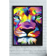 Kazan Hobi Postermanya (PSTER9871) Aslan Motivasyon Çerçeveli Tablo (40X50CM)