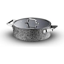 Kazan Hobi Brioni Stone-Age 24 cm Çizilmez Yanmaz Yapışmaz Indüksiyon Basık Tencere