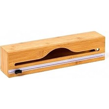 Kazan Hobi Doğal Bambu Streç Film ve Alüminyum Folyo Dispenser Kesici Kutusu, Asılabilir Mutfak Düzenleyici Organizer, Pratik Kesim ve Saklama Aparatı, Premium Dayanıklı Tasarım, 33,4 x 8 cm