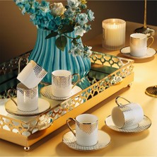 Kazan Hobi Aryıldız Rozy 6 Kişilik Türk Kahve Fincan Takımı