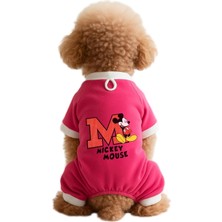 Kazan Hobi Kedi ve Köpek Kıyafeti & Elbisesi Pembe 4 Bacak Tulum Mickey Mouse L