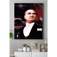 Kazan Hobi Postermanya (PSTER15035) Siyah Mustafa Kemal Atatürk Kanvas Tablo 6 30 x 40