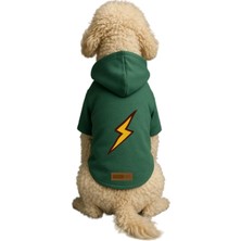 Kazan Hobi Baskılı Içi Polarlı Köpek ve Kedi Kıyafeti & Elbisesi - Yeşil Renk Kapüşonlu Hoodie B8122 2xl