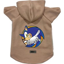 Kazan Hobi Kapişonlu Polar Sweatshirt Köpek ve Kedi Kıyafeti & Elbisesi Bej Sonic Xl